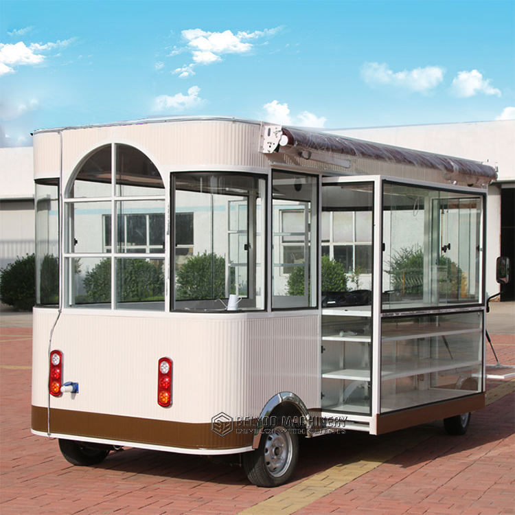 Factory Price Custom Food Bus Mobile Kitchen Food Van Juice Vending Car Fast Food Truck Electric Hot Dog Cart with Grill