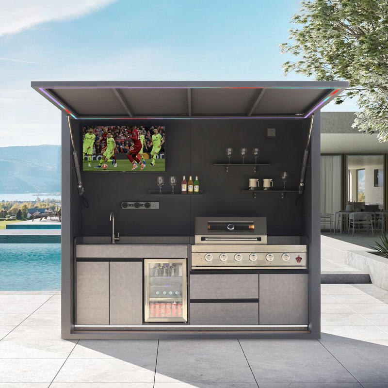 BBQ Outdoor Aluminium Pods Fully equipped.