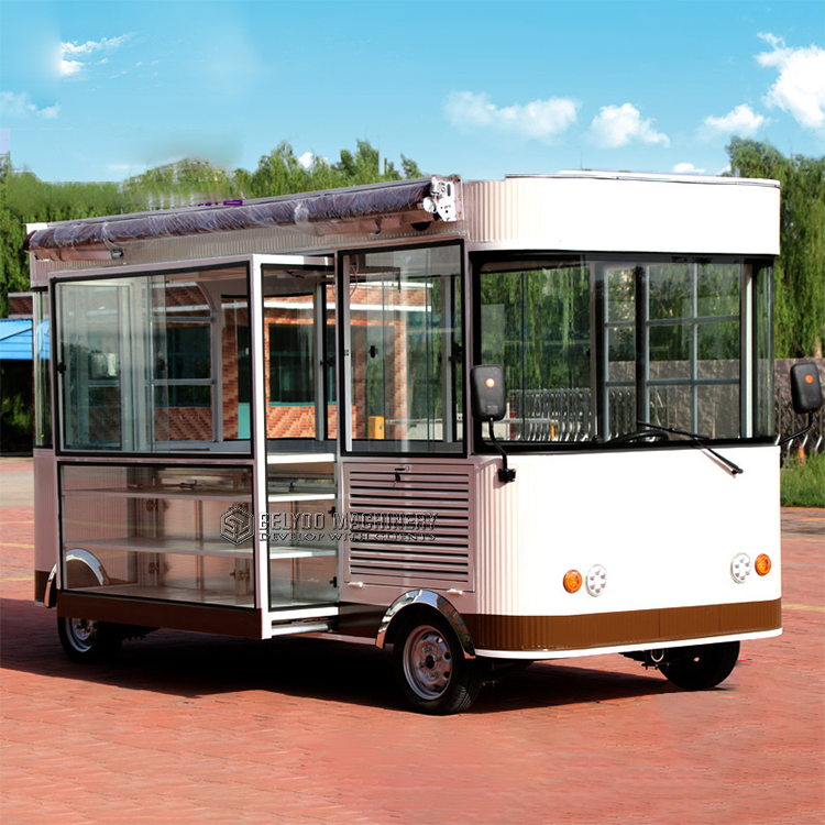 Factory Price Custom Food Bus Mobile Kitchen Food Van Juice Vending Car Fast Food Truck Electric Hot Dog Cart with Grill