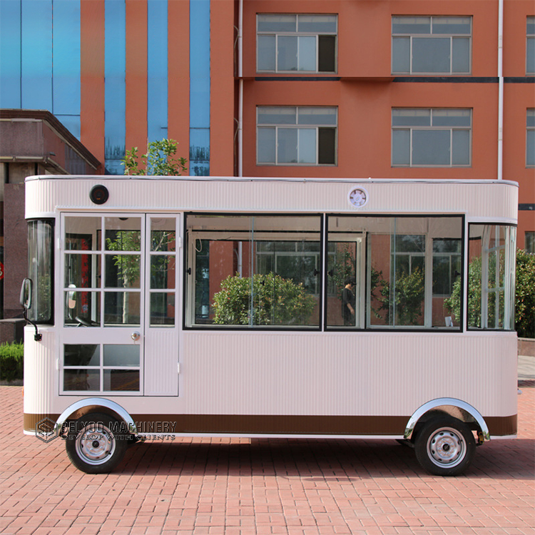 Factory Price Custom Food Bus Mobile Kitchen Food Van Juice Vending Car Fast Food Truck Electric Hot Dog Cart with Grill