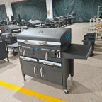 Large Royal Backyard Adjustable Height Bbq Grill Smoker Barbecue Charcoal Grill With Chimney and Thermometer