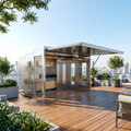 Foldable Ready Assemble Modular 15 Years Warranty Waterproof Outdoor Kitchenette Campsite Service Kitchen Cabinet